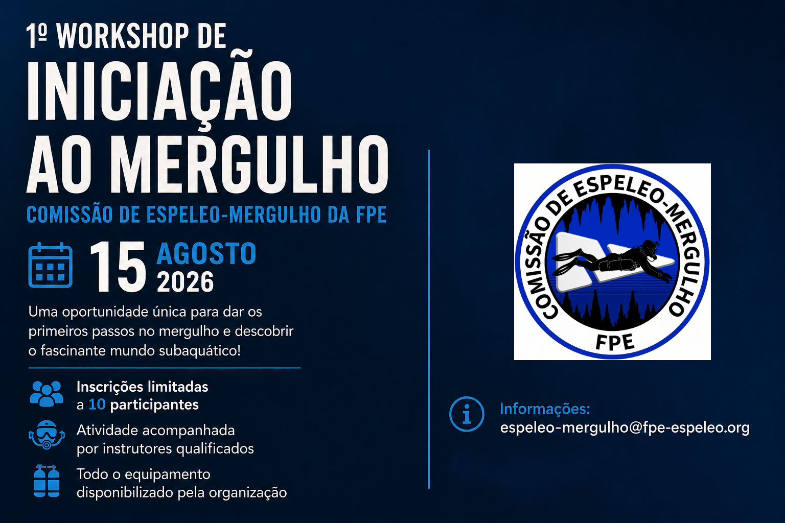 1º Workshop de Iniciação ao Mergulho (Batismo de Mergulho)
